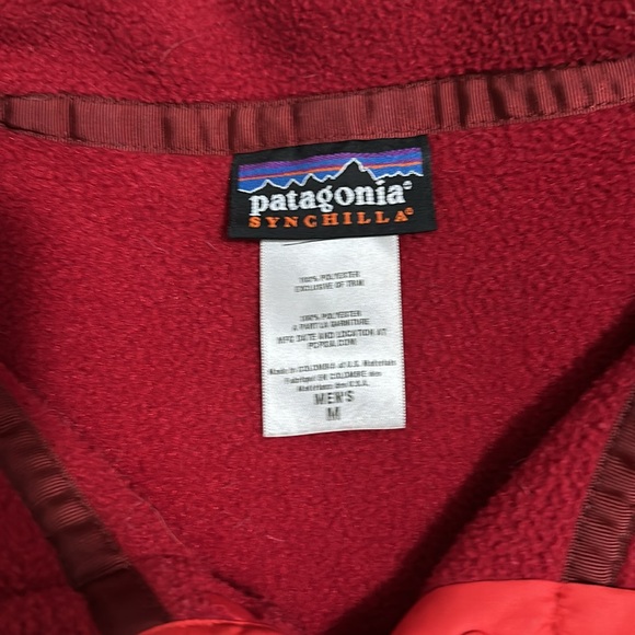 Patagonia synchilla snap T red fleece mens medium - Picture 2 of 3